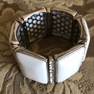 White bracelet with silver details